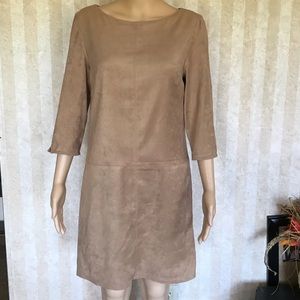 David Warren Faux Suede Shift Dress